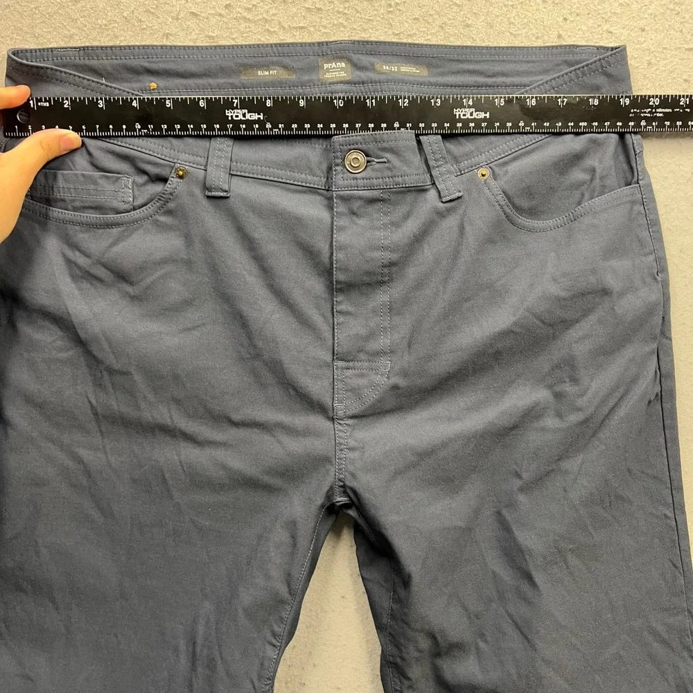 Prana Slim Fit Pants Mens 38x32 Charcoal Gray Outdoor Casual Trousers 2374